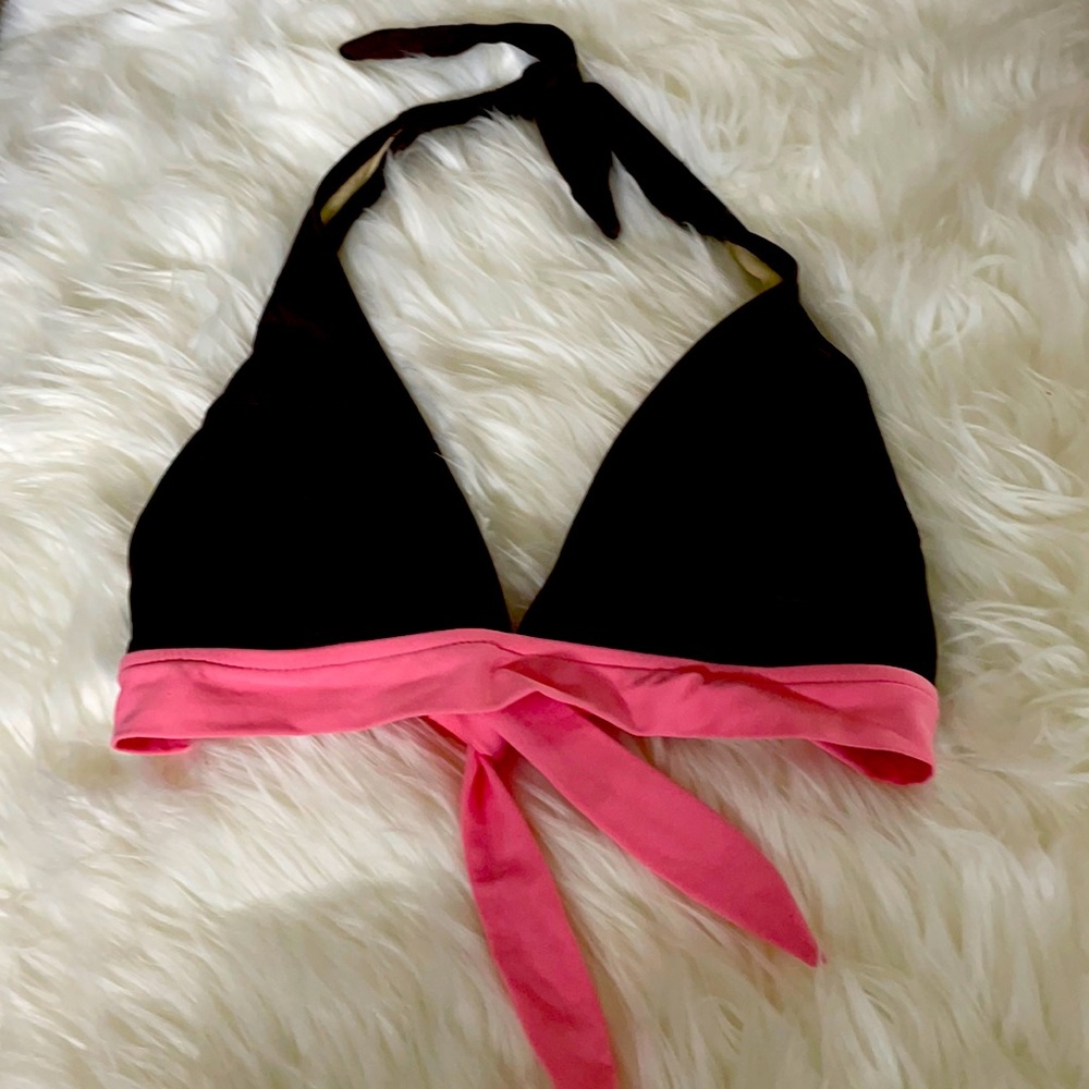 Playa Brown/Pink Triangle Halter Tie Bikini top L